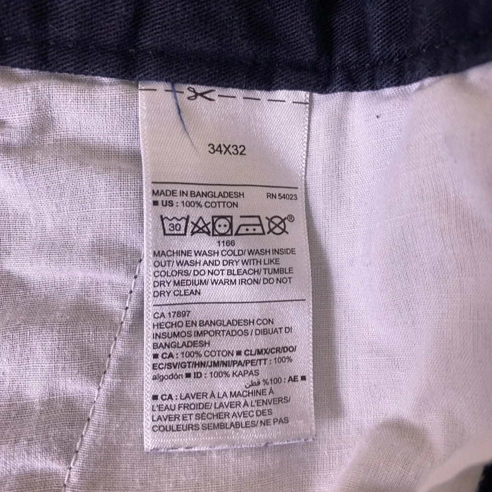 Old Navy Pants Men's Size 34x32 Black Chino‎ Flat Front Straight Leg 100% Cotton